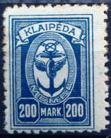 MEMEL - KLAIPEDA                          N° 155     (Cat. Michel)                       NEUF* - Memel (Klaipeda) 1923