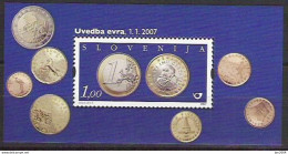 2007 Slowenien  Mi. Bl. 31 **MNH  Einführung Der Euro-Währung. - Slowenien