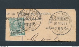 1911 Tripoli Di Barberia, Bel Frammento Di Cartolina, 5 Cent Verde Usato Il 10-11-1911, USATO - Other & Unclassified