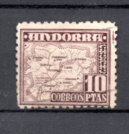 Andorra 1951 Old Definitive 10 Peseta Stamp (Michel 57) Used - Used Stamps