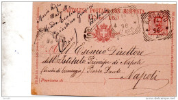 1896  CARTOLINA CON ANNULLO BITONTO BARI - Stamped Stationery