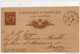 1888  CARTOLINA   CON ANNULLO BARLETTA - Stamped Stationery