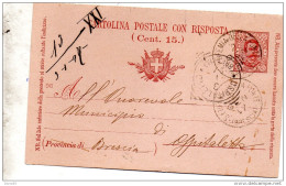1897  CARTOLINA   CON ANNULLO Sant'eufemia Della Fonte BRESCIA - Postwaardestukken