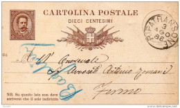 1886 CARTOLINA CON ANNULLO RIPATRANSONE ASCOLI PICENO - Postwaardestukken