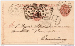 1898 CARTOLINA CON ANNULLO CASTELRAIMONDO MACERATA + CAMERINO - Interi Postali