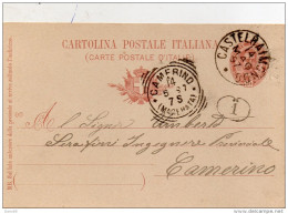 1897 CARTOLINA CON ANNULLO CASTELRAIMONDO MACERATA + CAMERINO - Entiers Postaux