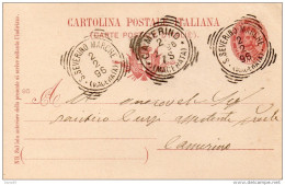 1896 CARTOLINA CON ANNULLO  SAN SEVERINO MARCHE + CAMERINO  MACERATA - Stamped Stationery