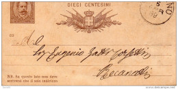 1889   CARTOLINA CON ANNULLO SARNANO MACERATA - Entiers Postaux