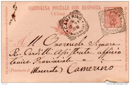 1897    CARTOLINA CON ANNULLO  PIEVE TORINO   MACERATA - Ganzsachen