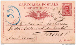 1890    CARTOLINA CON ANNULLO RIPATRANSONE ASCOLI PICENO - Interi Postali