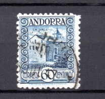 Andorra 1938 Old Definitive 60 Centimos Stamp (Michel 40 A) Used - Gebruikt