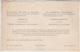 Romania - Bucuresti - Invitatie Nunta - Faire-part Mariage (1937) - Boda