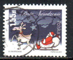 POLONIA POLAND POLSKA 2011 CHRISTMAS SANTA CLAUS 1.55z USED USATO OBLITERE' - Usati