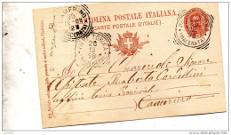 1898  CARTOLINA CON ANNULLO PIEVE  TORINA MACERATA - Entero Postal