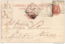 1898  CARTOLINA CON ANNULLO PORTO CIVITANOVA MACERATA - Postwaardestukken
