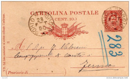 1890  CARTOLINA CON ANNULLO PORTO S.GIORGIO FERMO - Postwaardestukken