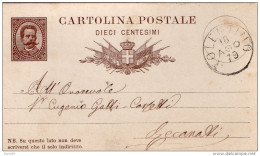 1879   CARTOLINA CON ANNULLO TOLENTINO MACERATA - Interi Postali