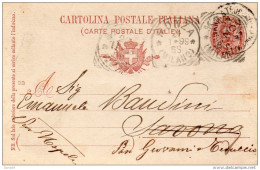 1899 CARTOLINA CON ANNULLO MONZA MILANO - Interi Postali