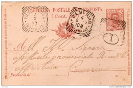 1897  CARTOLINA CON ANNULLO PIEVE TORINA  MACERATA - Ganzsachen