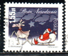 POLONIA POLAND POLSKA 2011 CHRISTMAS SANTA CLAUS 1.55z USED USATO OBLITERE' - Usati