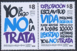 Argentina 2016 - No A La Trata - Unused Stamps