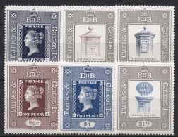 Turks-und Caicos-Inseln 1990 150 Jahre Briefmarken Briefkästen 930/35 Postfrisch - Turks And Caicos