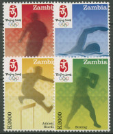 Sambia 2008 Olympische Sommerspiele In Peking 1610/13 Postfrisch - Zambie (1965-...)