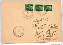 STORIA POSTALE 1943 LETTERA CON ANNULLO MERCATALE VERNIO FIRENZE - Storia Postale