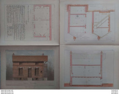 PETITES CONSTRUCTIONS FRANCAISES PL. 93 A 96  EDIT. THEZARD MAISON D'OUVRIER - Arquitectura