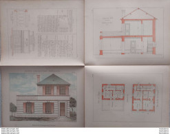 PETITES CONSTRUCTIONS FRANCAISES PL. 53 A 56  EDIT. THEZARD MAISON DE CAMPAGNE AVEC TERRASSE - Architecture