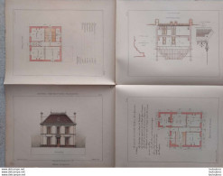 PETITES CONSTRUCTIONS FRANCAISES PL. 13 A 16 EDIT. THEZARD  MAISON BOURGEOISE - Arquitectura