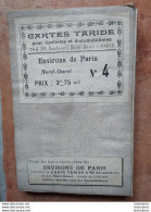 CARTE TARIDE TOILEE POUR CYCLISTES ET AUTOMOBILISTES ENVIRONS DE PARIS NORD-OUEST N°4 - Strassenkarten