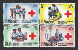 SD)ST. VINCENT  CENTENARY OF THE BRITISH RED CROSS, 4 STAMPS MNH - St.Vincent (1979-...)