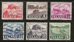 Islande 1950-1952 N° Y&T : 228 à 233 Obl. - Oblitérés