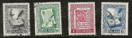 Islande 1953 N° Y&T : 245 à 248 Obl. - Used Stamps