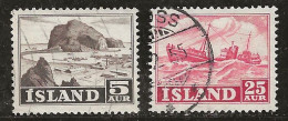 Islande 1954 N° Y&T : 254 Et 255 Obl. - Gebruikt