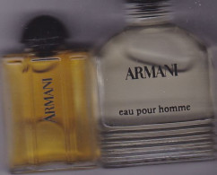 Lot De 2 Miniature Vintage Parfum - Armani - EDT - Pleine Sans Boite 10ml & 5ml - Miniaturen Flesjes Heer (zonder Doos)