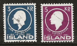 Islande 1961 N° Y&T : 307 Et 308 Obl. - Oblitérés