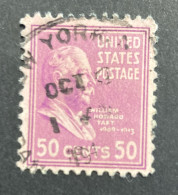 United States Postage 50 Cents 1938 Wiliam HOward Taft - Gebraucht