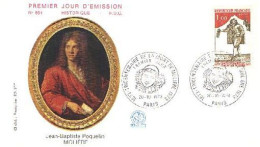 France Moliere FDC Cover ( A90 804) - Teatro