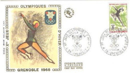 France Grenoble 68 Patinage Artistique Figure Skating FDC Cover ( A90 793) - Patinaje Artístico