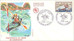 France Kayak FDC Cover ( A90 491) - Kano