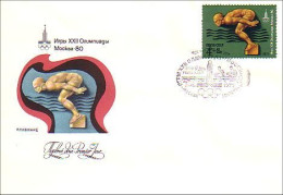 Russie Swimming Natation 1980 FDC Cover ( A90 360b) - Nuoto