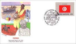 Tunisia Flag Drapeau FDC Cover ( A90 233) - Enveloppes