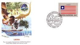 Liberia Flag Drapeau Hevea Caoutchouc Pangolin FDC Cover ( A90 192) - Briefe