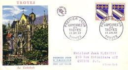 France Armoiries De Troyes 1963 FDC Cover ( A90 37) - Briefe U. Dokumente