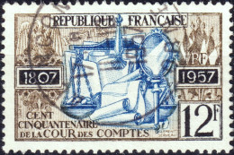 FRANCE - 1957 TàD "ALENCON / ORNE" (Type A7) Sur Yv.1107 12fr Cour Des Comptes - Oblitérés