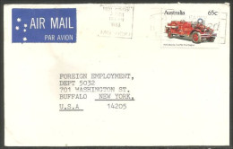 Australia Ahrens-Fox Fire Engine 1983 Cover From Launceston TAS To Buffalo N.Y. USA ( A91 990) - Briefe U. Dokumente