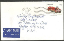 Australia Ahrens-Fox Fire Engine 1983 Cover From Emerald QLD To Buffalo N.Y. USA ( A91 975) - Storia Postale