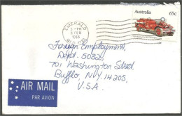 Australia Ahrens-Fox Fire Engine 1983 Cover From Emerald QLD To Buffalo N.Y. USA ( A91 975) - Lettres & Documents